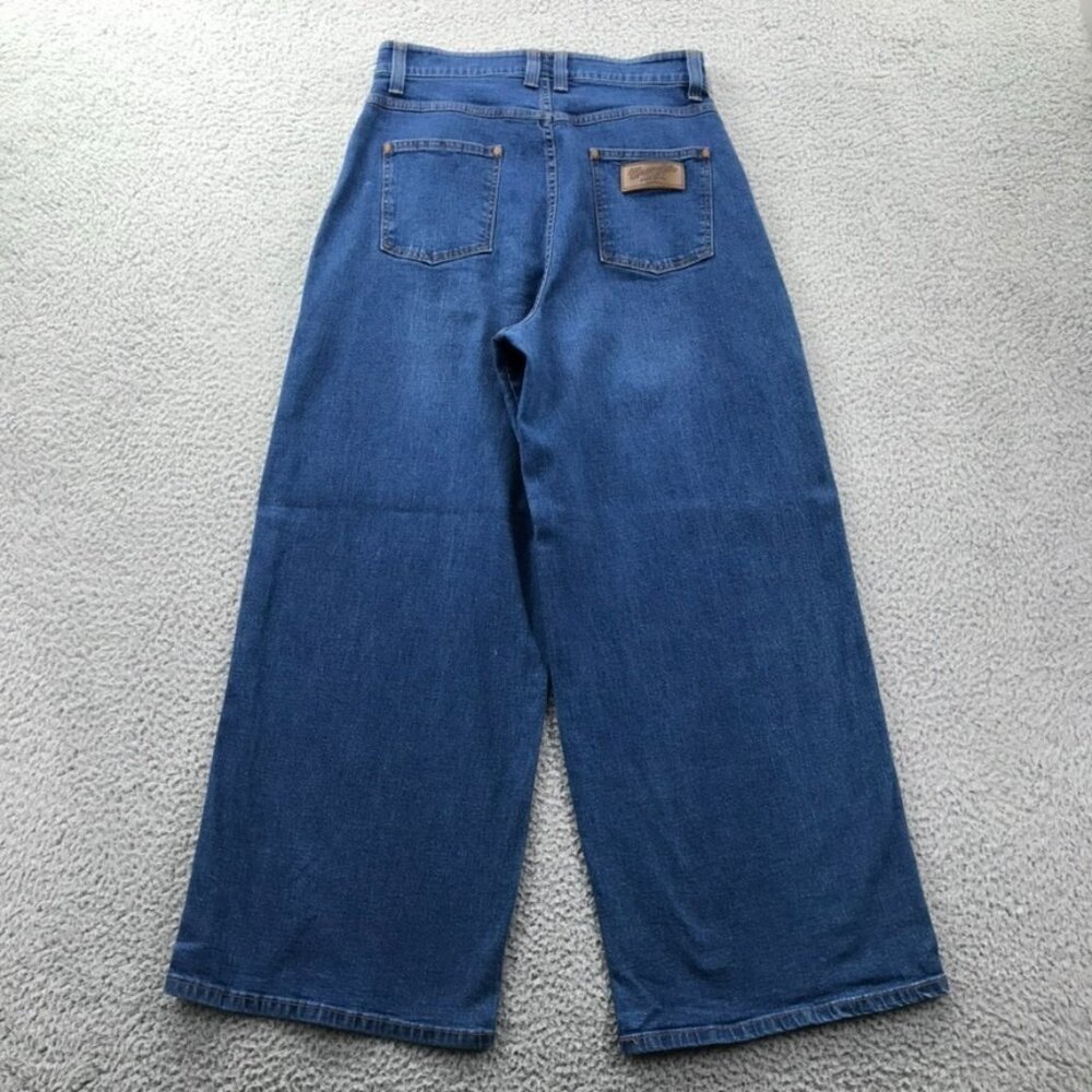 WRANGLER x CHOCOL RAFFINE Robe Vintage Jeans Womens LARGE High Rise Wide Cropped